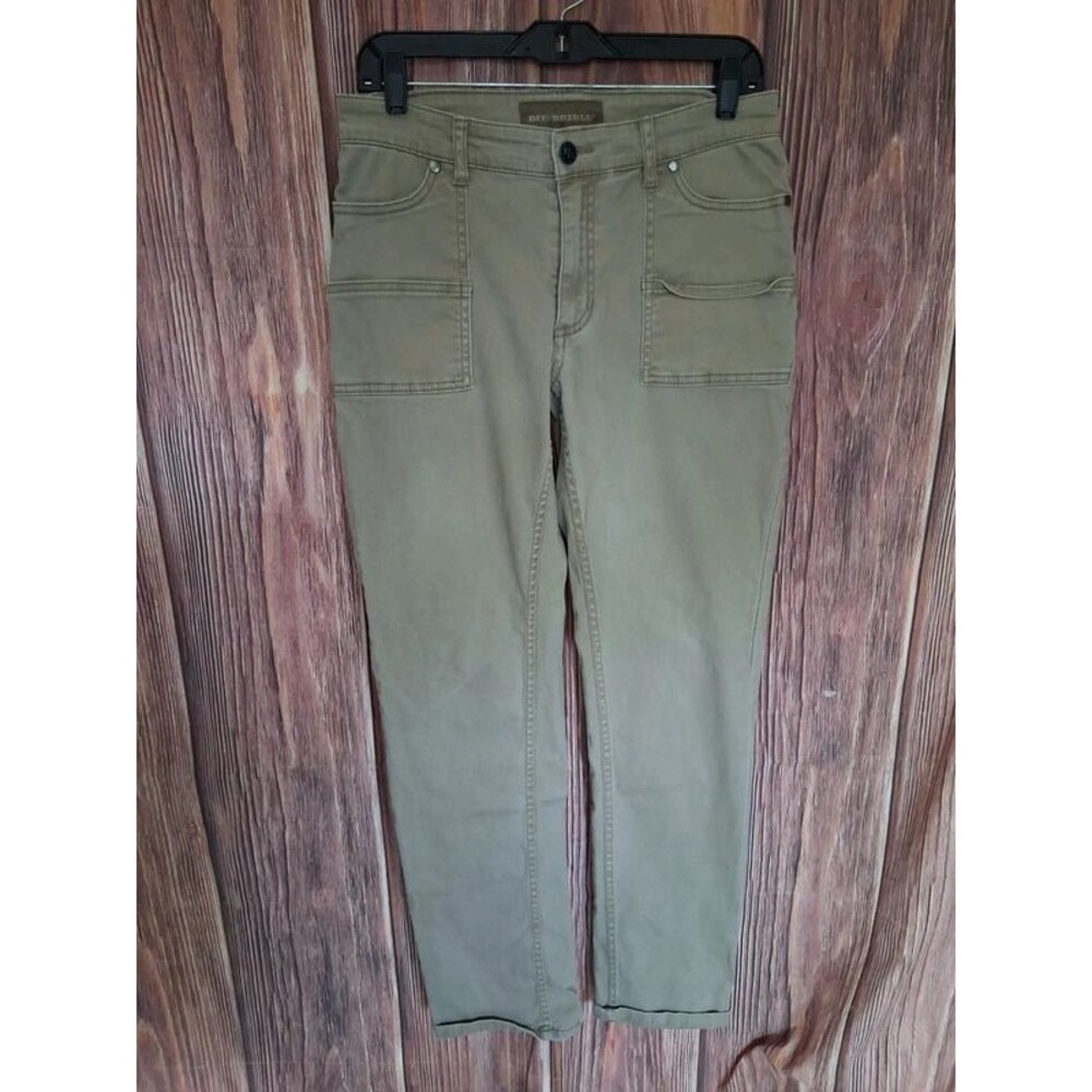 Bit & Bridle Olive Khaki Green Utility Cargo Pocket Straight Leg Pants Sz 10